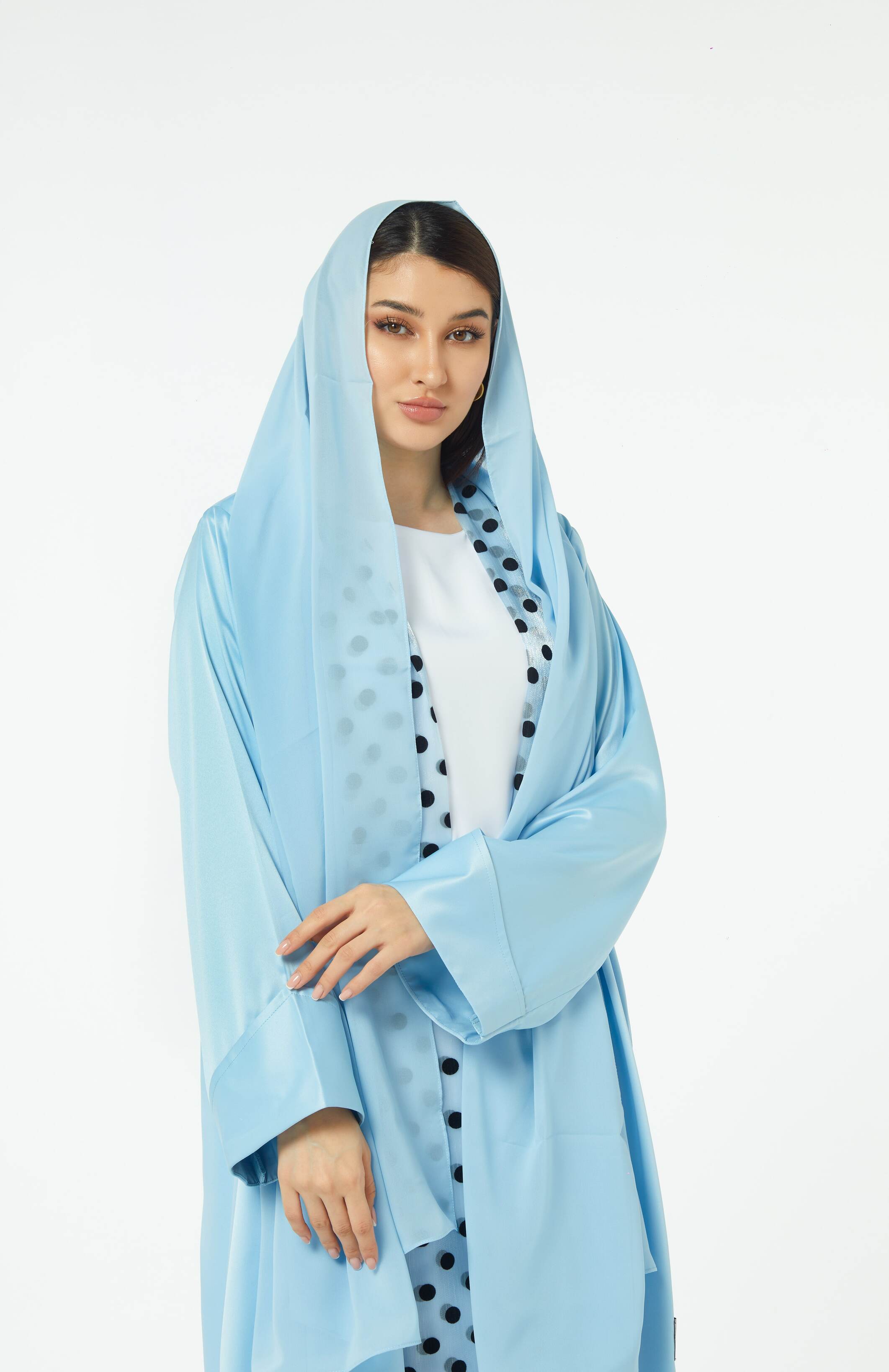 Polka Classics - Powder Blue Edition Abaya Telal Femina 