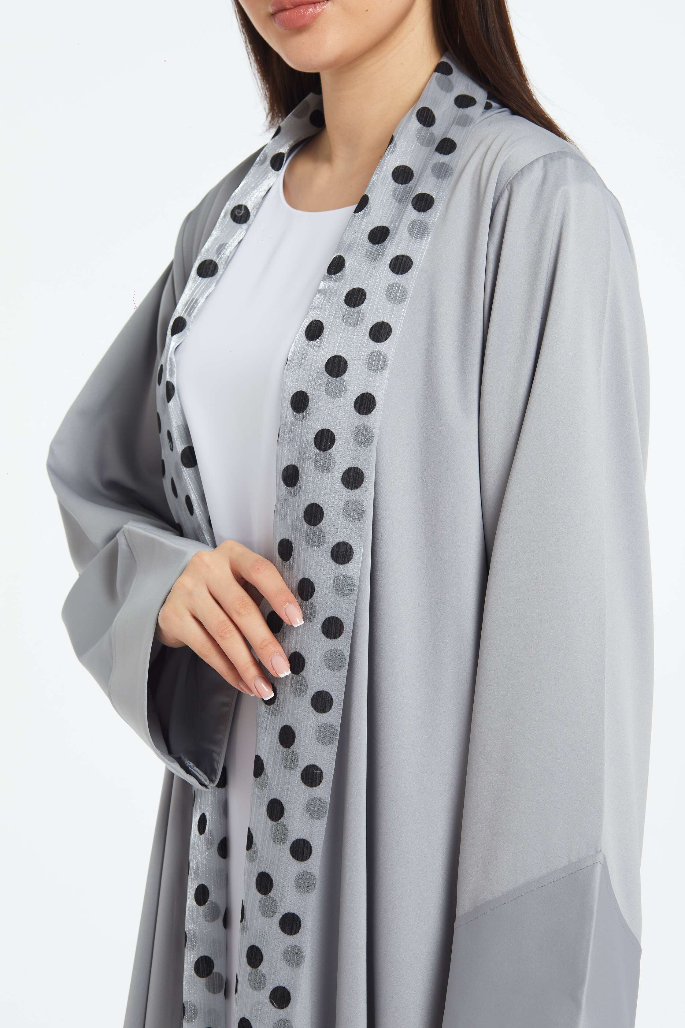 Polka Classics - Ash Grey Edition Abaya Telal Femina 