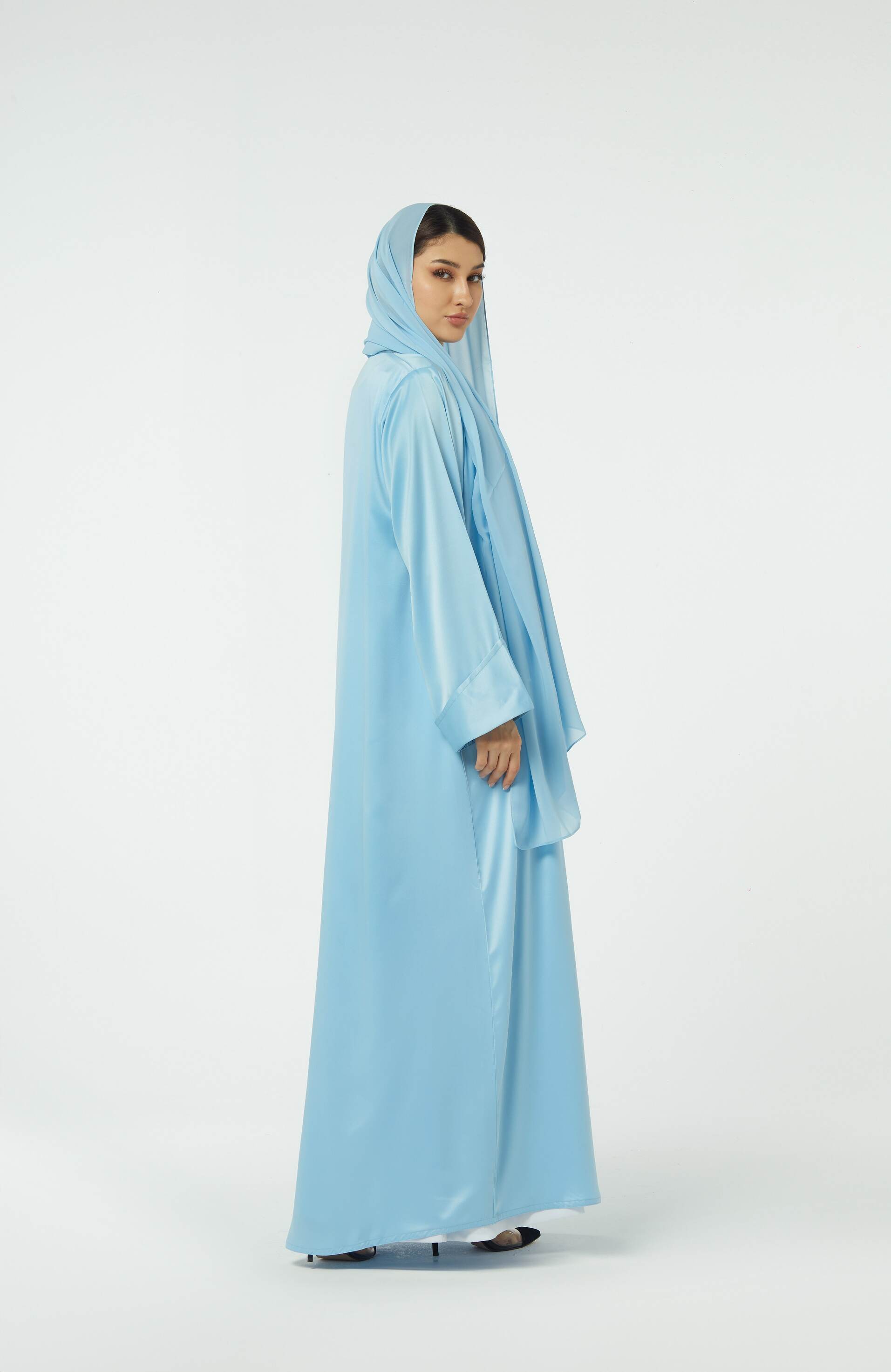 Polka Classics - Powder Blue Edition Abaya Telal Femina 