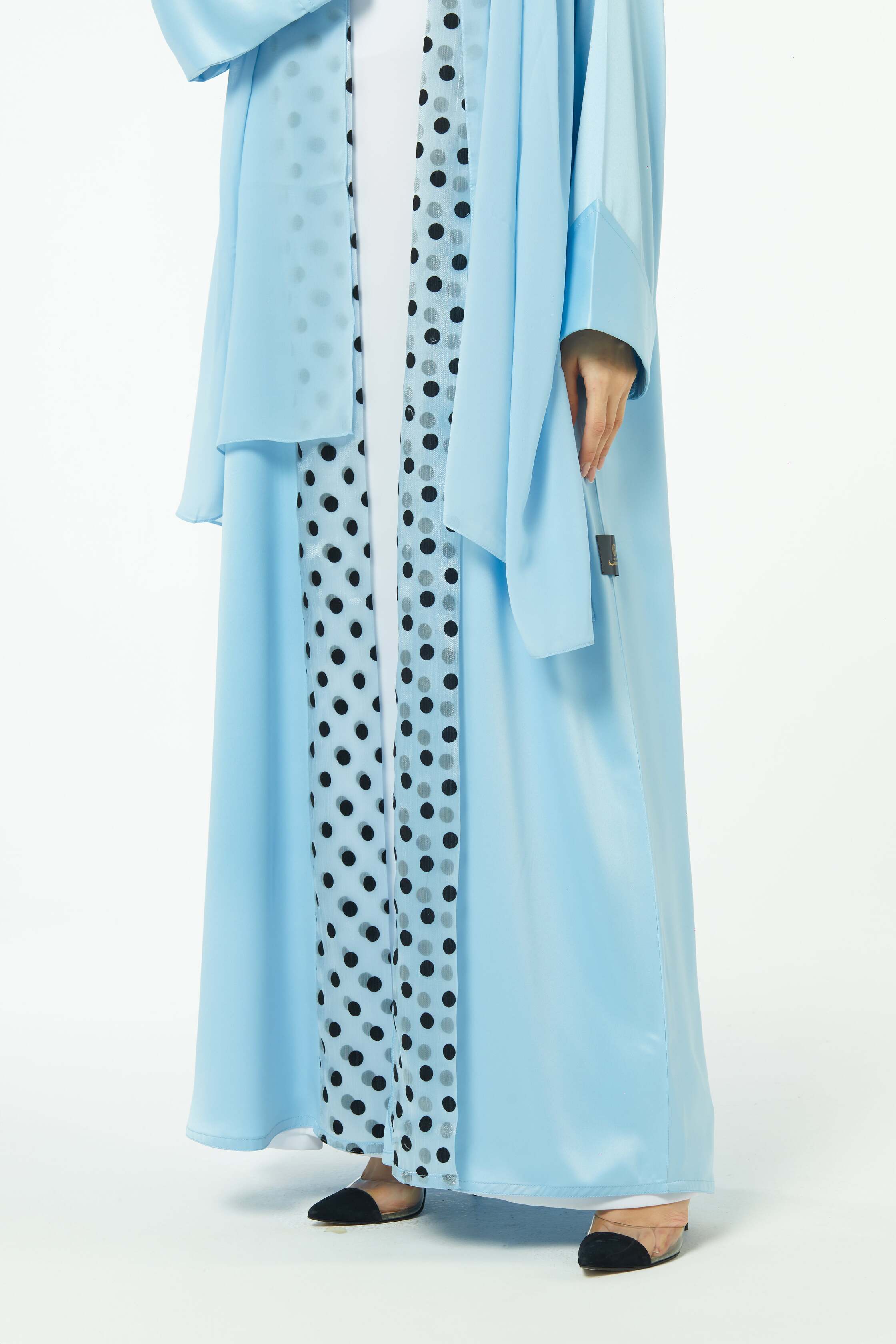 Polka Classics - Powder Blue Edition Abaya Telal Femina 