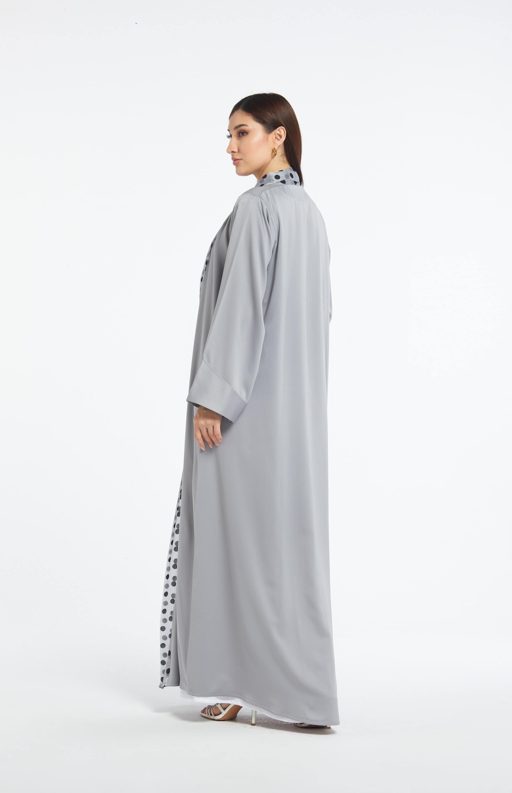 Polka Classics - Ash Grey Edition Abaya Telal Femina 