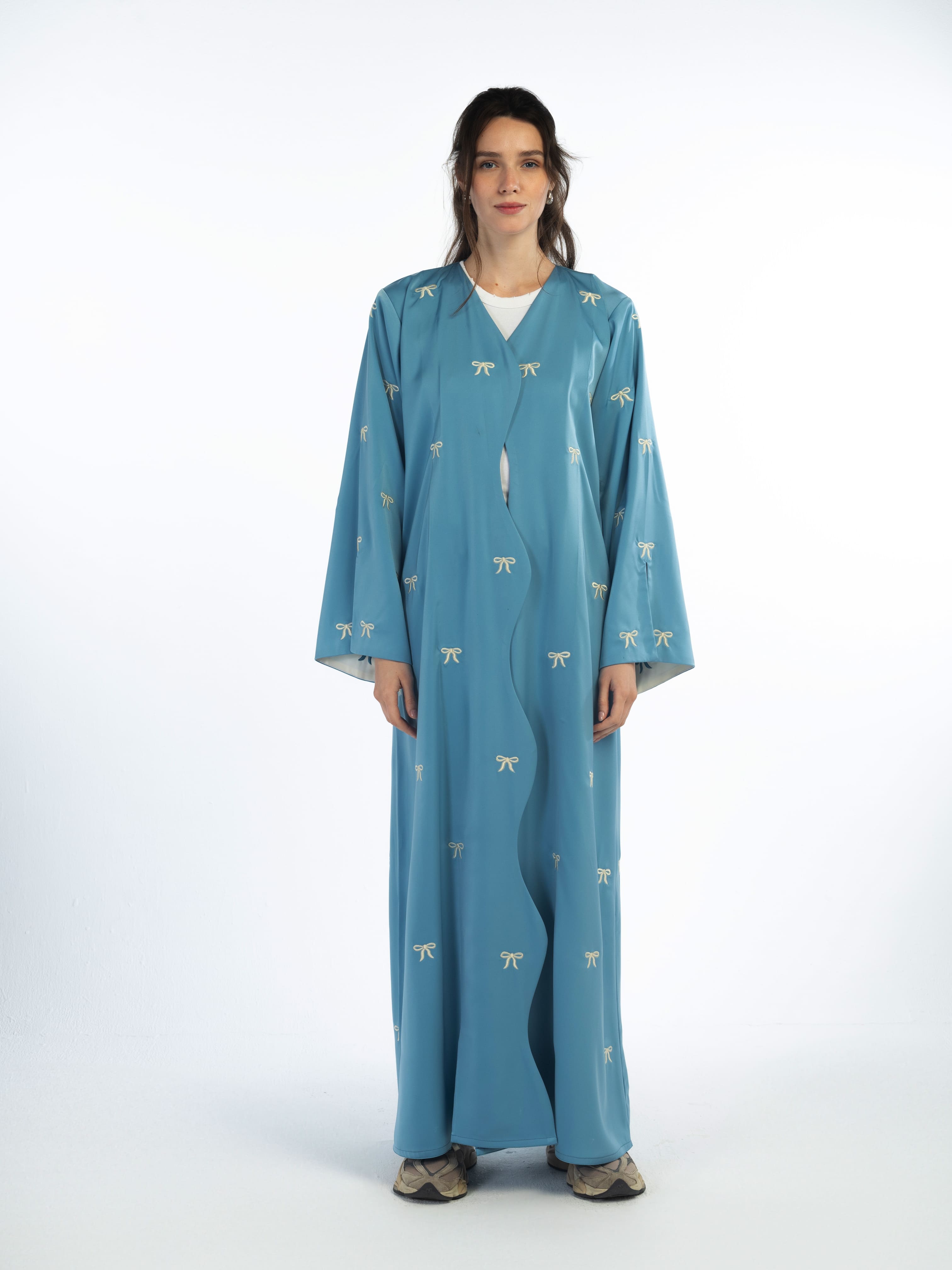 Latifa - Blue with White Abaya Telal Femina 