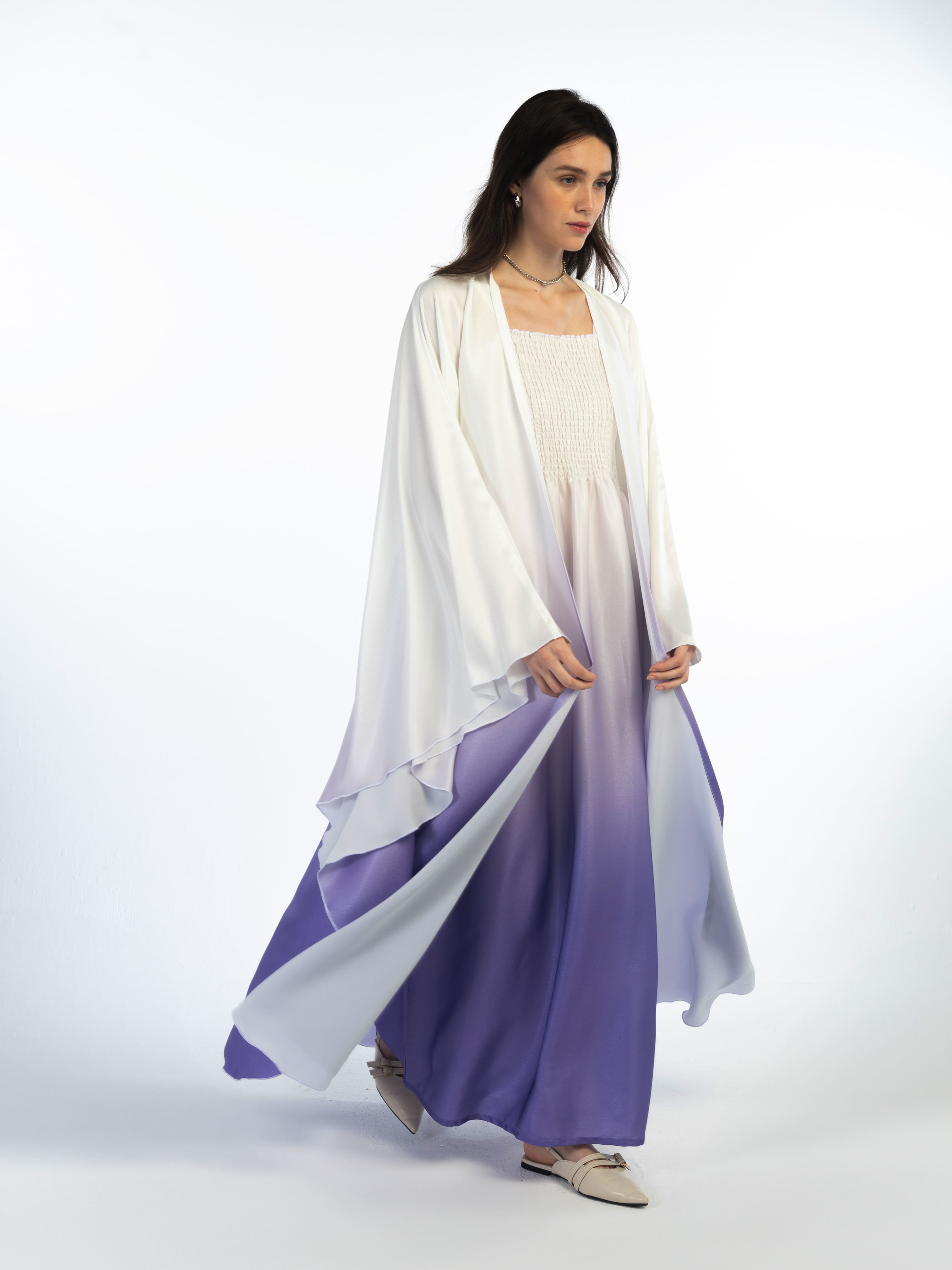 Nora - Lavender Abaya Telal Femina 