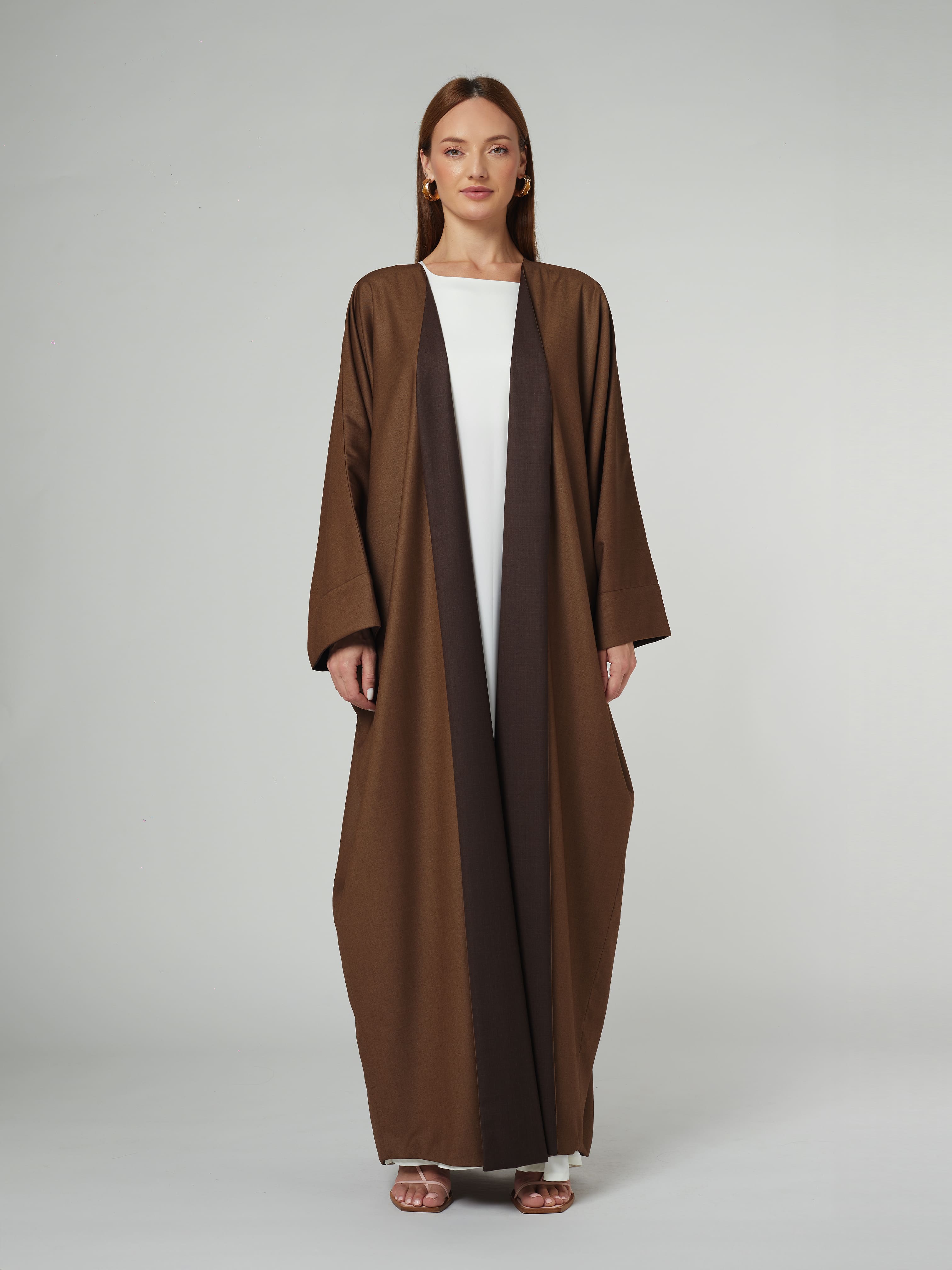 Mocha Blend Reversible Abaya Abaya Telal Femina 