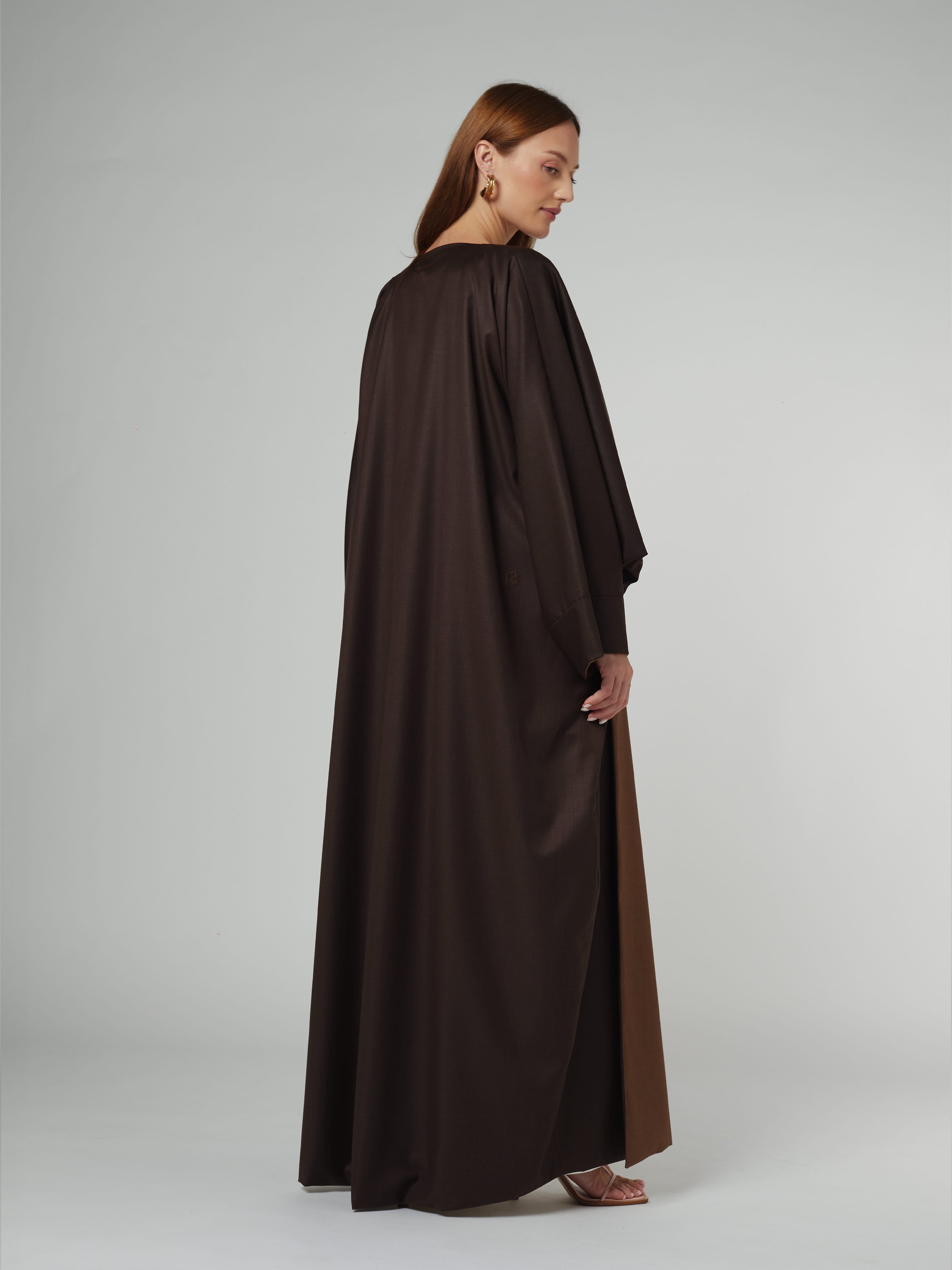 Mocha Blend Reversible Abaya Abaya Telal Femina 